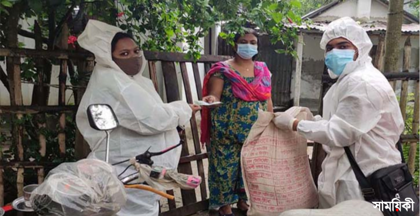 লো 4 নাটোরে করোনায় মৃতদের পরিবারের পাশে পৌরমাতা