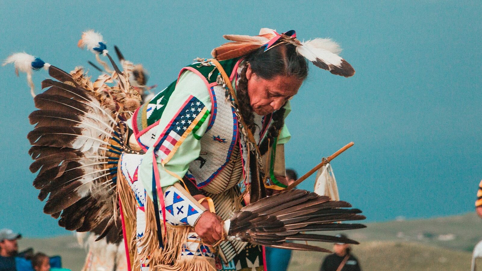 man wearing headdress