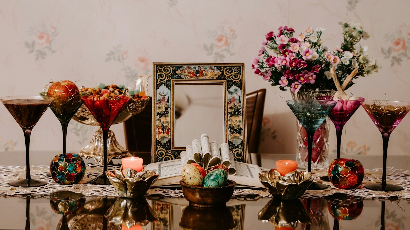 red rose bouquet on brown wooden table