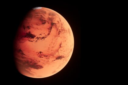 a red planet with a black background মঙ্গল গ্রহে মানুষের ভবিষ্যৎ জীবন