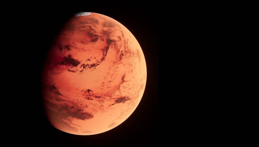 a red planet with a black background মঙ্গল গ্রহে মানুষের ভবিষ্যৎ জীবন